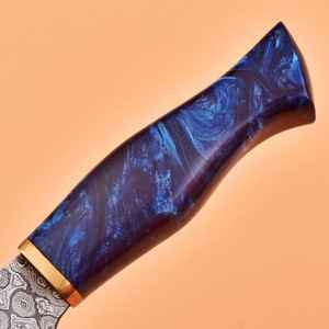 Couteau à pizza Ulu en acier Damas de qualité supérieure, fait main, style Viking, avec manche en bois, OEM - Product Image 4