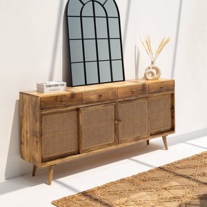 Aparador de Ratán de Cuatro Puertas Vandana Arista Aston para Interiores y Exteriores Modernos y Elegantes - Product Image 6