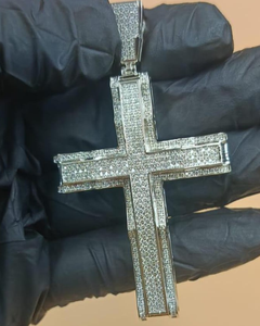 Colgante VVS Moissanita con Diamantes Engastados en Pavé, Colgante Religioso de Fe, Colgante Hip Hop Iced Out, Joyería Cristiana para Regalos - Product Image 1