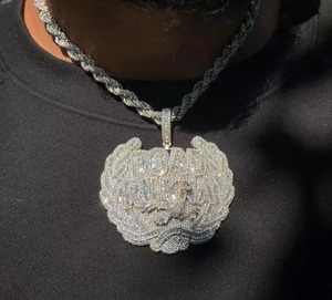 จี้เพชรทรงการ์ตูนทองคำแท้ 14K หรูหรา พร้อมสร้อยคอ เพชรเจียระไนแบบบริลเลียนท์ เพชรเลี้ยงในห้องปฏิบัติการ รับรองโดย GIA สีขาวคลาสสิก สีโรสโกลด์ สำหรับทั้งชายและหญิง - Product Image 6