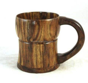Tayyab Handicraft Tasse en bois naturel rustique écologique durable réutilisable Vaisselle artisanale Tasse en bois sculpté pour le café le thé - Product Image 4