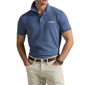 T-shirt Homme Tendance Coupe Slim en Maille Tricotée Extensible à Manches Courtes avec Broderie Logo Personnalisé Respirant Séchage Rapide - Product Image 1