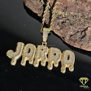 Custom Letter <b>Name</b> Pendant Necklace Iced Out Moissanite Diamond Tennis <b>Chain</b> Hip Hop Jewelry - Product Image 6