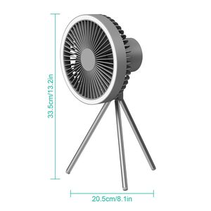 Ventilatore da Campeggio Ricaricabile da 10000mAh con Lanterna, Ventilatore Portatile con Treppiede e Gancio per Tenda, Illuminazione per Esterni - Product Image 2