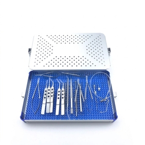 Farhan Co, ensemble de 10 instruments chirurgicaux ophtalmiques pour la cataracte, plateau de stérilisation, étui en acier inoxydable, certifié ISO/CE, réutilisable - Product Image 1