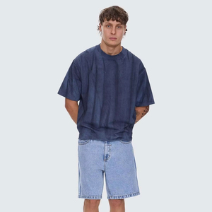 drop shoulder oversized t shirt mens loose fit heavy cotton streetwear blank tshirt custom logo manufacturer supplier bulk - Product Image 1
