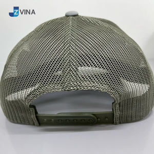 Casquette Trucker Grise à Maille Verte avec Logo Personnalisé, Haute Qualité, 6 Panneaux, Réglable, Unisexe, Style Décontracté, Fabriquée au Vietnam - Product Image 4