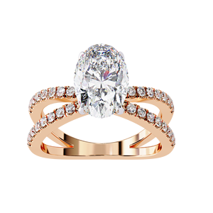 Anillo de Compromiso de Moissanita con Corte Ovalado, Color Oro Blanco, Anillo Solitario para Mujer, Regalo de Boda o Fiesta - Product Image 3