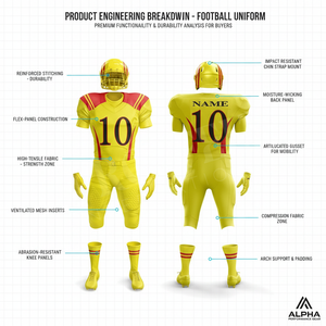 Ensemble de maillots et pantalons de football américain Pro Felt personnalisés, vêtements de sport OEM personnalisés par sublimation, kits d'équipement d'entraînement et de match pour équipes - Product Image 2
