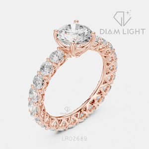 Bague de mariage en or blanc 14 carats avec diamant de laboratoire de 1,62 carat, taille ronde, certifiée IGI, bijoux fins, cadeau pour fiançailles, mariage, anniversaire - Product Image 4
