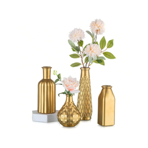 Florero de Metal con Acabado Plateado Brillante, Nuevo, para Decoración de Mesa en el Hogar, Floreros Decorativos Hechos a Mano - Product Image 3