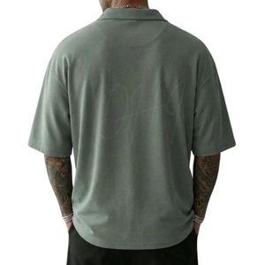 Chemise à manches courtes pour homme, coupe ample, tie-dye, tricotée, décontractée, longueur normale, respirante, 100% coton jersey - Product Image 2