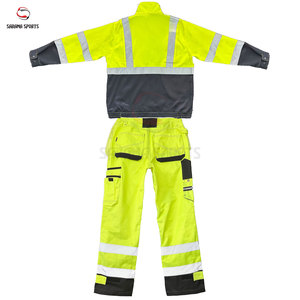 Uniforme de Trabajo de Alta Visibilidad Amarillo para Hombre, Ropa de Trabajo de Seguridad de Doble Capa con Forro Polar, Trajes de Seguridad - Product Image 4