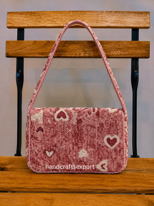 Sac à bandoulière de luxe fait main avec perles et fermeture magnétique |   Sac à main fleuri perlé |   Logo personnalisé, design, couleur et taille disponibles - Product Image 2