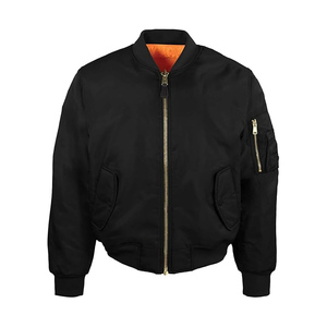 Blouson bomber orange à col côtelé et poignets contrastants, coupe-vent rembourré pour couples, avec logo et design personnalisés - Product Image 6