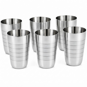 Gobelet en acier inoxydable rayé, durable et incassable, pour la vente en gros, idéal pour les restaurants et la cuisine domestique - Product Image 3