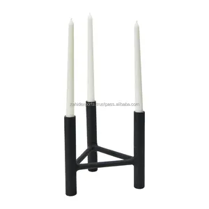 Candelabro Triple Negro Moderno en Forma de Columna para Decoración del Hogar - Product Image 1