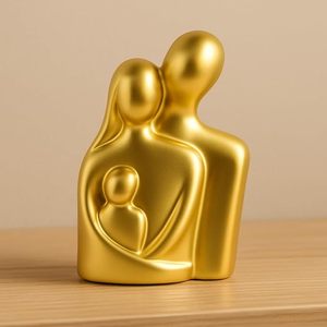 <b>Gold</b> Family Figurine Sculpture for Home Decor Modern Abstract Family <b>Statue</b> Showpiece for Living Room Office Table Gift - Product Image 6