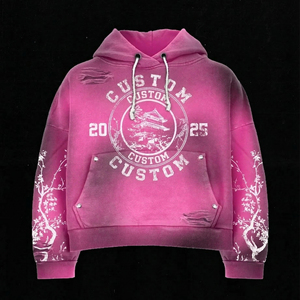 Ensemble de survêtement homme en coton : Sweat à capuche et short, coupe ample, avec motif graphique en strass, effet vieilli et délavé à l'acide - Product Image 3