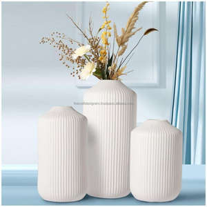 Lot de 3 jardinières en céramique de collection supérieure vases et pots de fleurs en fibre de verre légers bon marché de conception différente exportation - Product Image 3