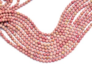 AAA+ Rhodonite 6mm Smooth Round Loose Beads Natural <b>Pink</b> Rhodonite Semiprecious Gemstone Loose Beads For Jewelry Making Supplies - Product Image 2