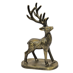 Sculpture de renne classique moderne faite à la main, best-seller, meilleur prix, décoration d'intérieur pour les célébrations de Noël, en métal - Product Image 1