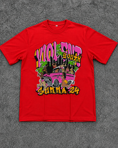 Camiseta Gráfica Extra Grande Personalizada para Hombre, 100% Algodón, Estilo Urbano, Estampado Puff, Vintage, Lavada, Hip Hop, Verano, Casual, OEM - Product Image 3