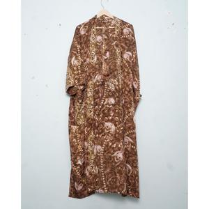 Vintage Floral Silk Sari <b>Kimono</b> Handmade Indian Robe Gown for Women Soft Breathable Thermal <b>Beach</b> Party Drawstring Closure Gift - Product Image 1