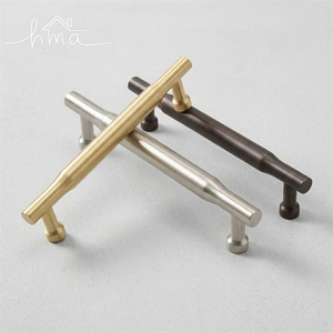 <b>Antique</b> <b>Brass</b> Cabinet Handle and <b>Knob</b> Set Brushed Vintage Metal Drawer Pull Kitchen Cupboard <b>Door</b> Hardware Classic Bar Design - Product Image 5