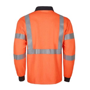 Top Selling Hi Vis Safety Polo <b>Shirt</b> for Construction Workers with Full Sleeves Reflective Tape High Visibility Men's Work <b>Shirt</b> - Product Image 6
