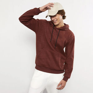 Vente en gros de sweats à capuche pour hommes en coton 100% personnalisables avec logo imprimé, style streetwear d'hiver, col à capuche en polaire, teinture unie, prix bas - Product Image 1