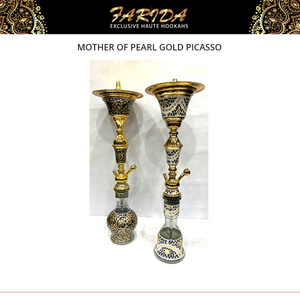 Superior Quality Unique Design Luxury Egyptian Designer Mother of Pearl Gold Picasso Decorated Stainless Steel <b>Hookahs</b> Supplier - Product Image 6