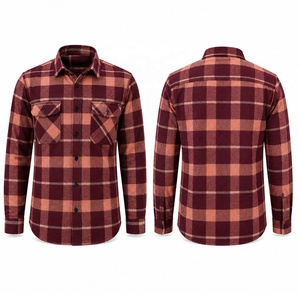 Camisa de Franela a Cuadros de Manga Larga para Hombre, 100% Algodón, Cuello con Botones, Estilo Casual para Otoño - Product Image 1