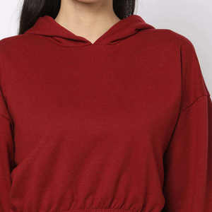 Sweat-shirts de haute qualité pour femmes, crop top à capuche, nouveau style, OEM ODM, décontracté, impression de logo personnalisée, crop top à capuche - Product Image 2