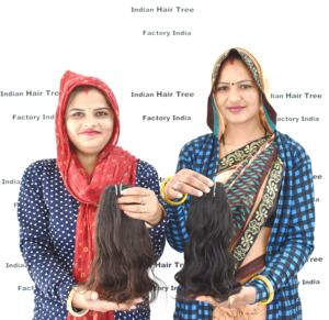 ผมมนุษย์อินเดียแบบมัด  ลอนธรรมชาติ สีธรรมชาติ  ไม่ผ่านการแปรรูปเคมี  เย็บสองชั้น  ต่อผมเวียดนาม - Product Image 1