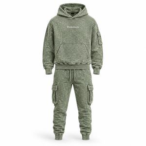 Sudadera de Alta Calidad 100% Algodón French Terry con Lavado Ácido, Estilo Urbano, Color Sólido, con Logotipo Personalizado Serigrafiado - Product Image 1