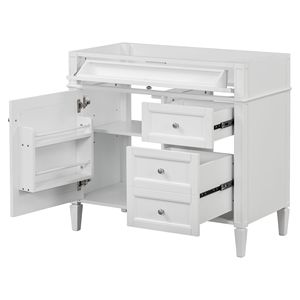 Mobile Bagno Moderno da 36 Pollici Senza Piano, Struttura in Legno Massello con 2 Cassetti a Ribalta e 2 Cassetti Standard - Product Image 1