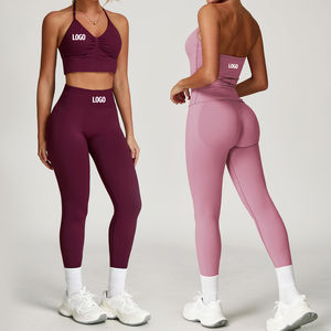 Conjunto de Yoga para Mujer de Secado Rápido y Transpirable de 2 Piezas, Servicio OEM, Precio Razonable, Leggings de Yoga con Cintura Elástica - Product Image 1