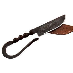 มีดเหล็กกล้าคาร์บอนสูงคุณภาพสูง ตีขึ้นรูปด้วยมือ สไตล์โบราณยุคกลาง ด้ามจับเต็มด้าม พร้อมปลอกหนัง - Product Image 1