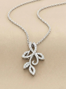 Collar con Colgante de Circonia Cúbica en Forma de Flor para Mujer, Cadena de Serpiente de Acero Inoxidable Chapada en Rodio, Joyería Clásica para Uso Diario - Product Image 3