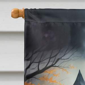 Bandera de Casa de poliéster Multicolor grande para Golden Retriever Spooky Halloween decorativo patio Banner ilustraciones pared colgante porche - Product Image 3