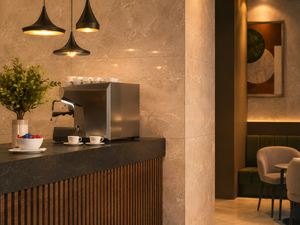 Carreaux de porcelaine vitrifiée Earth Vibes 600x1200mm, finition mate, 9mm, antidérapants, résistants au feu, pour salle de bain minimaliste - Product Image 6