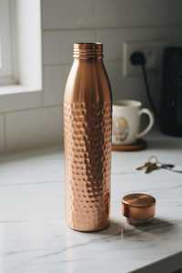 Botella de Cobre Puro de 1000 ml, Martillada a Mano, Hecha a Mano, con Revestimiento Anticorrosión, Portátil, Clásica, para Uso en Exteriores y Negocios - Product Image 5
