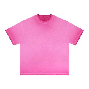 T-shirt oversize violet uni à effet délavé, longueur standard, style uni teint, jersey respirant uni teint - Product Image 3