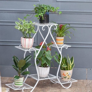 Support de plantes en fer forgé vintage à motifs exquis, résistant à la rouille, à 4 niveaux, avec décorations en volutes complexes, porte-pot de fleurs en métal décoratif - Product Image 4