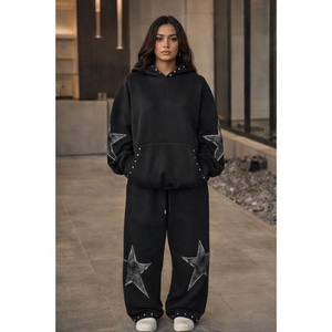 Conjunto de Sudadera con Capucha Personalizado, 100% Algodón, Forro Polar, Impermeable, Cortavientos, Transpirable, Grueso, Informal, de Invierno, Unisex, para Mujer, con Logotipo - Product Image 1