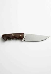 Cuchillo de hoja fija artesanal de acero satinado con punta de gota y mango de nogal natural/madera de palisandro, para bricolaje y OEM - Product Image 5