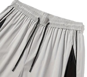 Pantalon Harem Homme Gris et Noir à Blocs de Couleurs, Taille Élastique avec Cordon de Serrage, Style Hip Hop, Léger et Respirant, Joggers Streetwear - Product Image 3