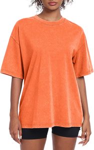 Camiseta Premium de Cuello Redondo y Manga Corta para Mujer, 100% Algodón, Color Sólido, Corte Holgado, para Todas las Temporadas, Tejido de Punto Jersey - Product Image 5