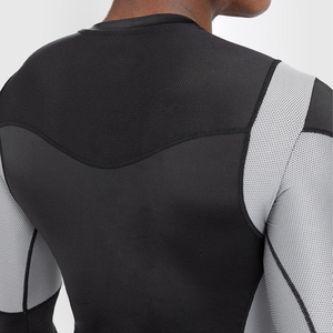 Haut de sport à manches longues pour homme, color-block, à séchage rapide, noir et gris, en Spandex et Polyester - Product Image 6